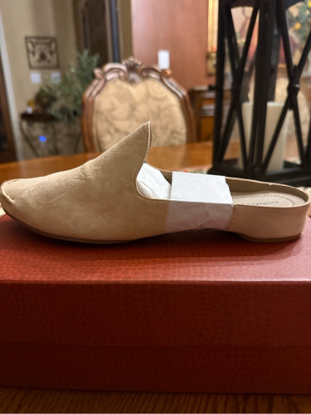 Donald J. Pliner Beige Suede Slip-On Mule